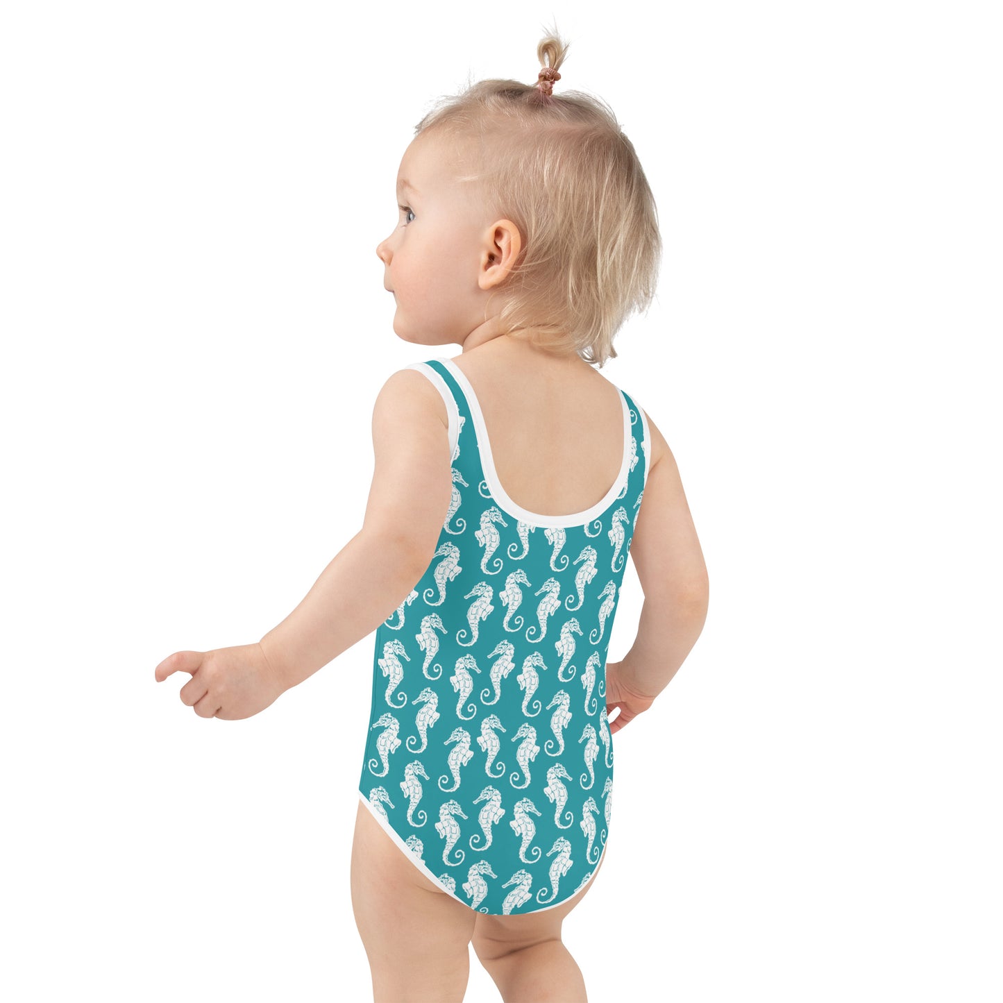 Seahorses Print Girls' Swimsuit