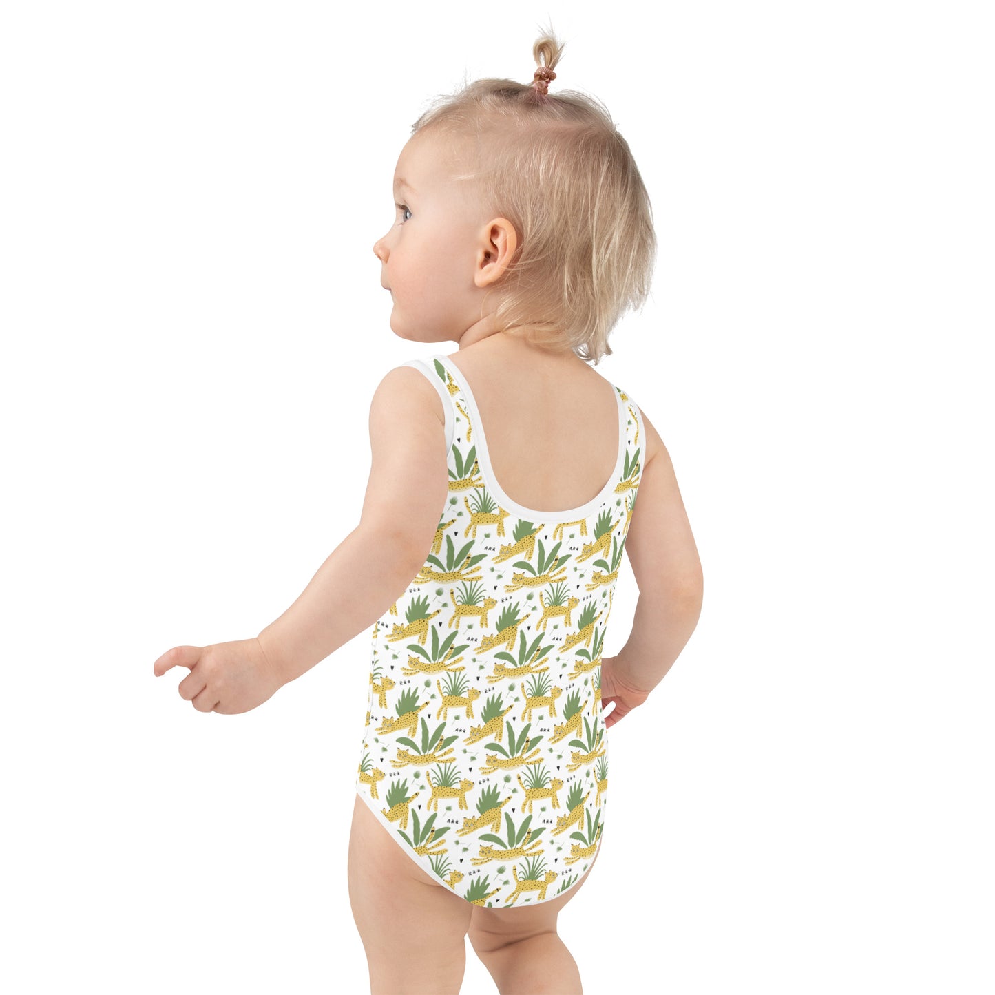 Happy Leopard Print Girls' Swimsuit