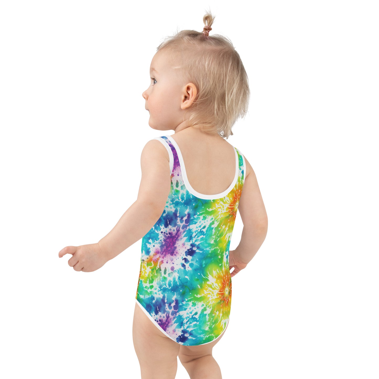 Tie Dye Print Girls' Swimsuit