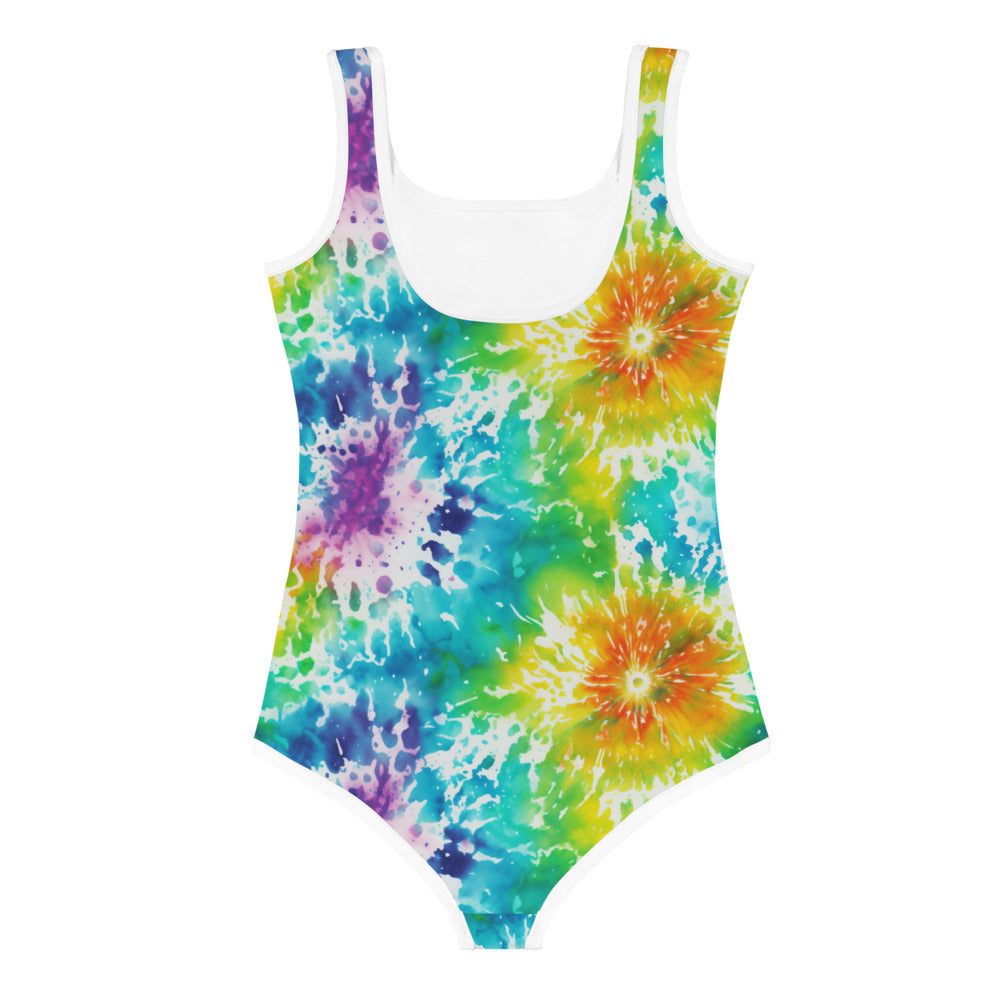 Tie Dye Print Girls' Swimsuit