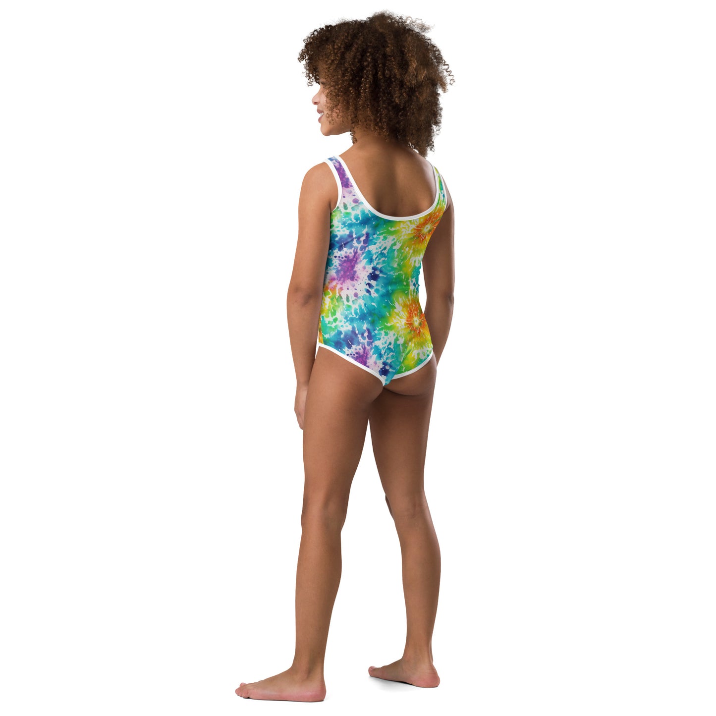 Tie Dye Print Girls' Swimsuit