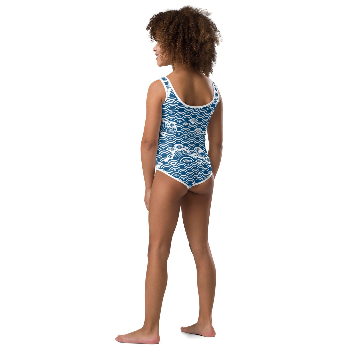 Fishes In The Sea Print Girls' Swimsuit