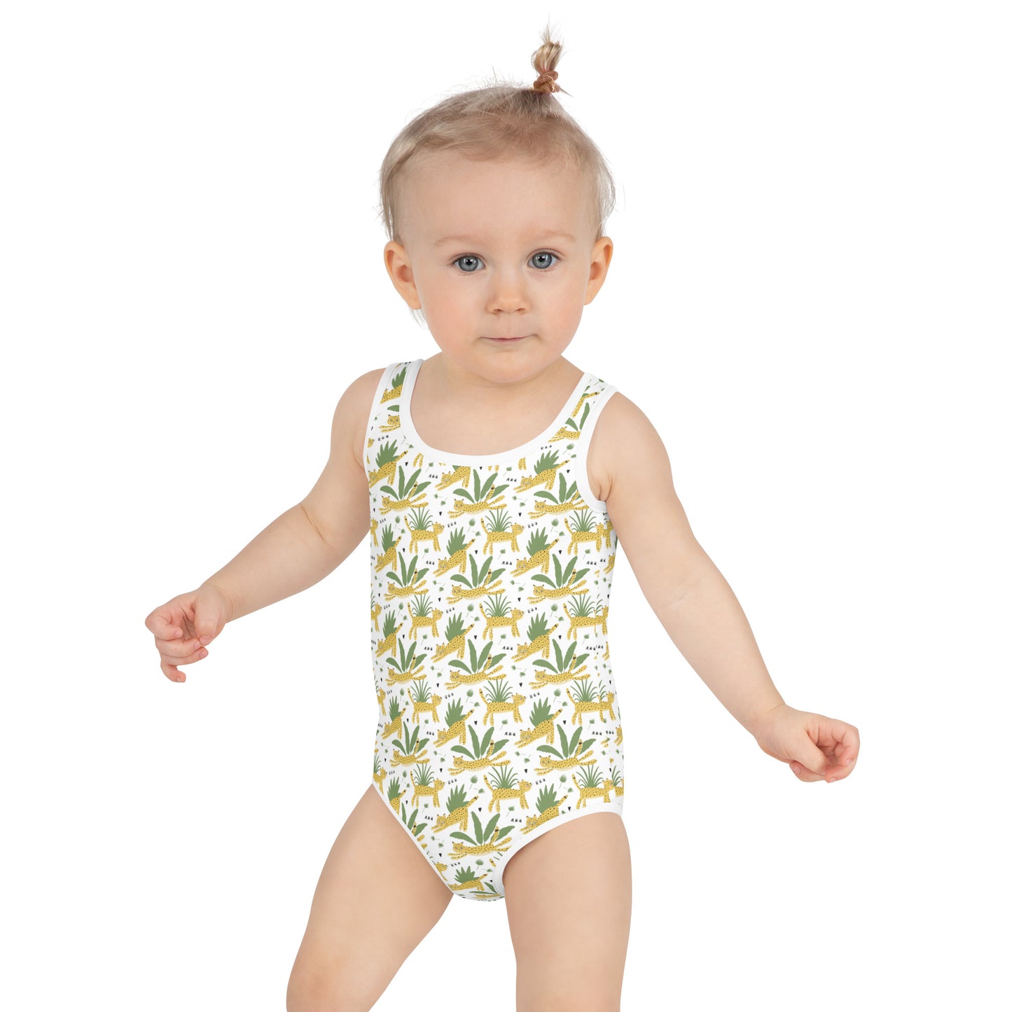Happy Leopard Print Girls' Swimsuit