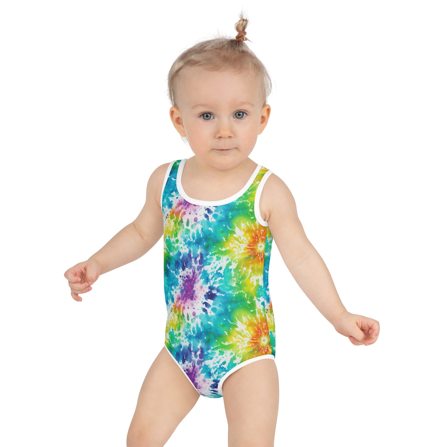 Tie Dye Print Girls' Swimsuit