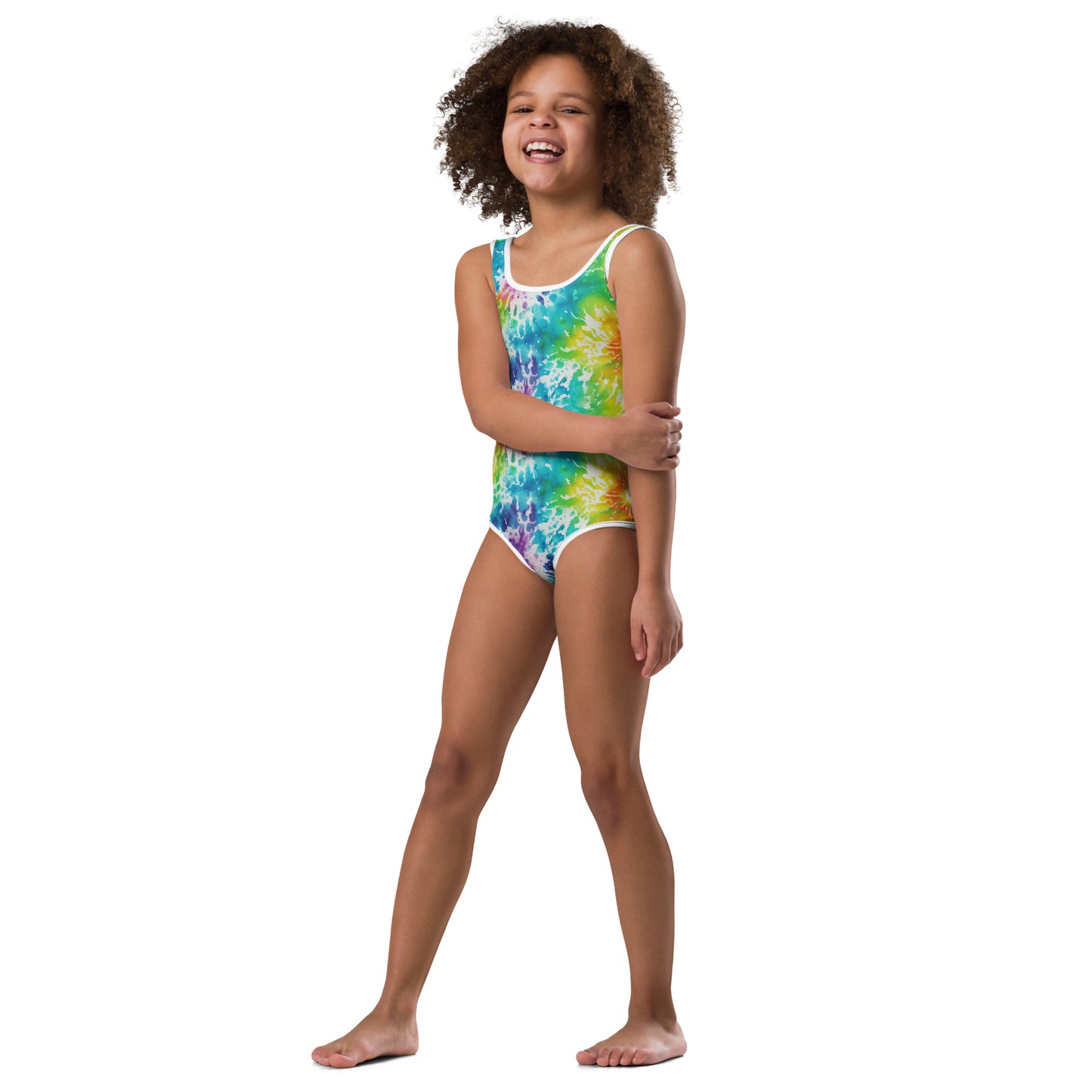 Tie Dye Print Girls' Swimsuit