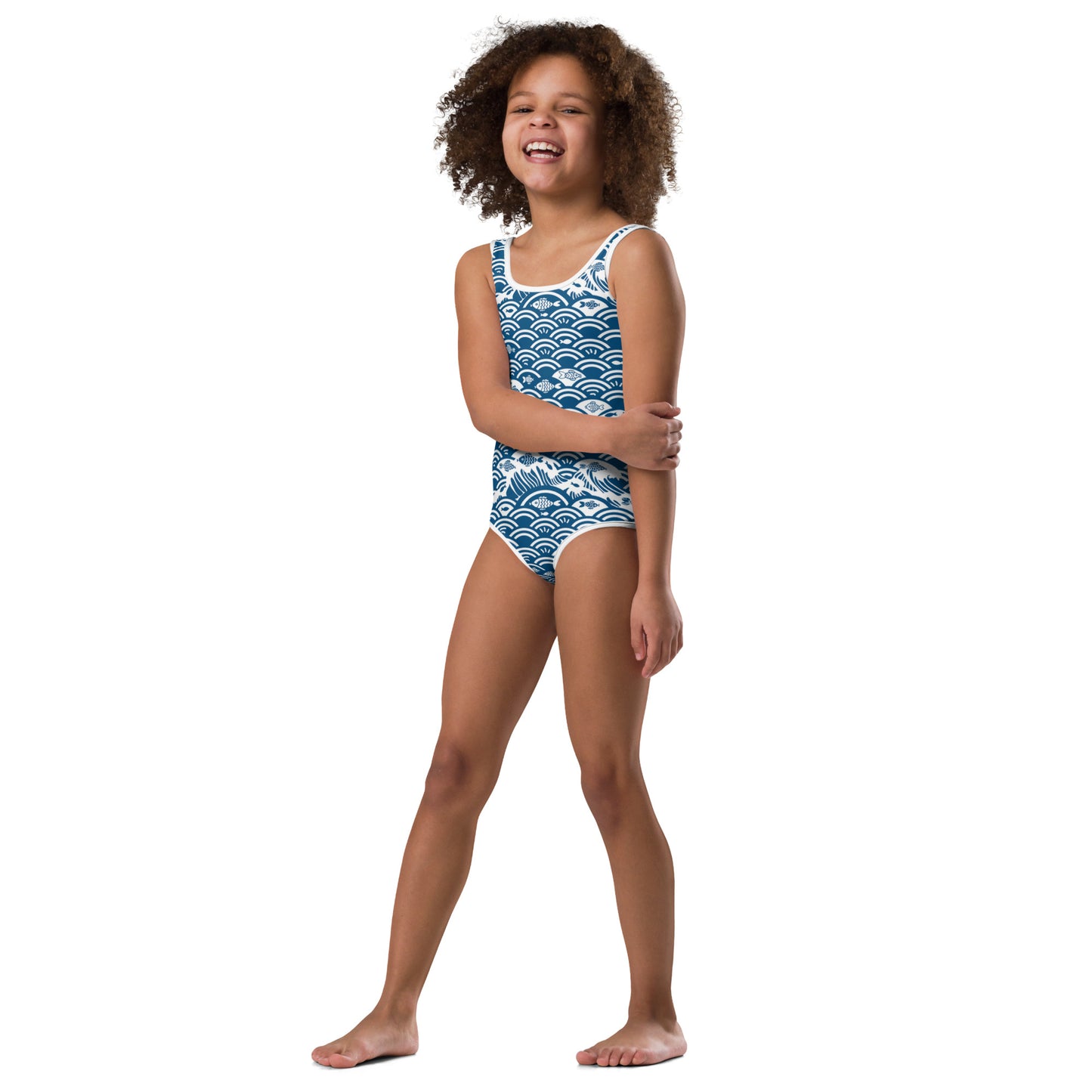 Fishes In The Sea Print Girls' Swimsuit