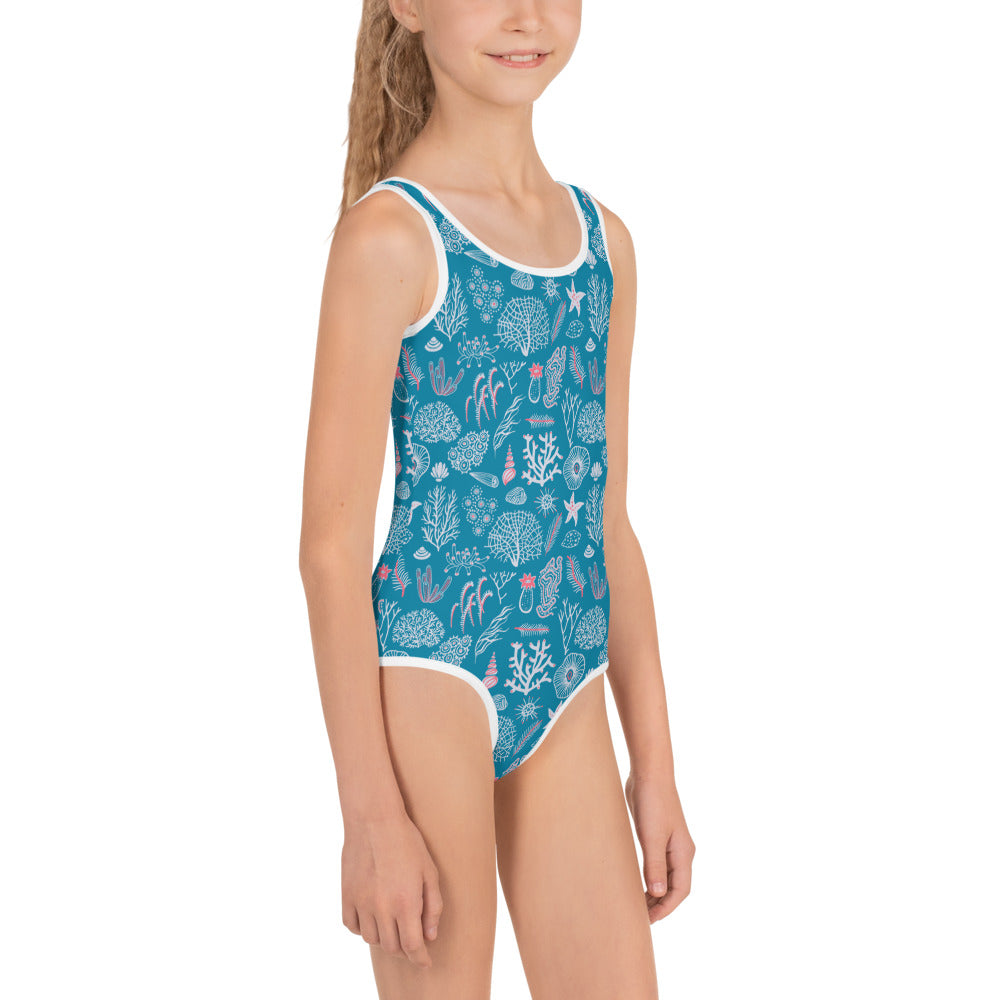 Under The Sea Print Girls' Swimsuit
