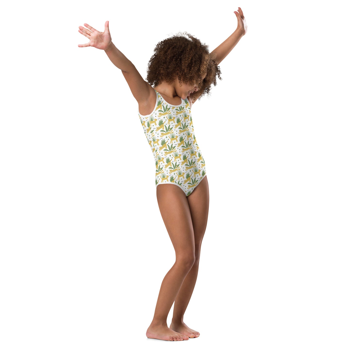 Happy Leopard Print Girls' Swimsuit