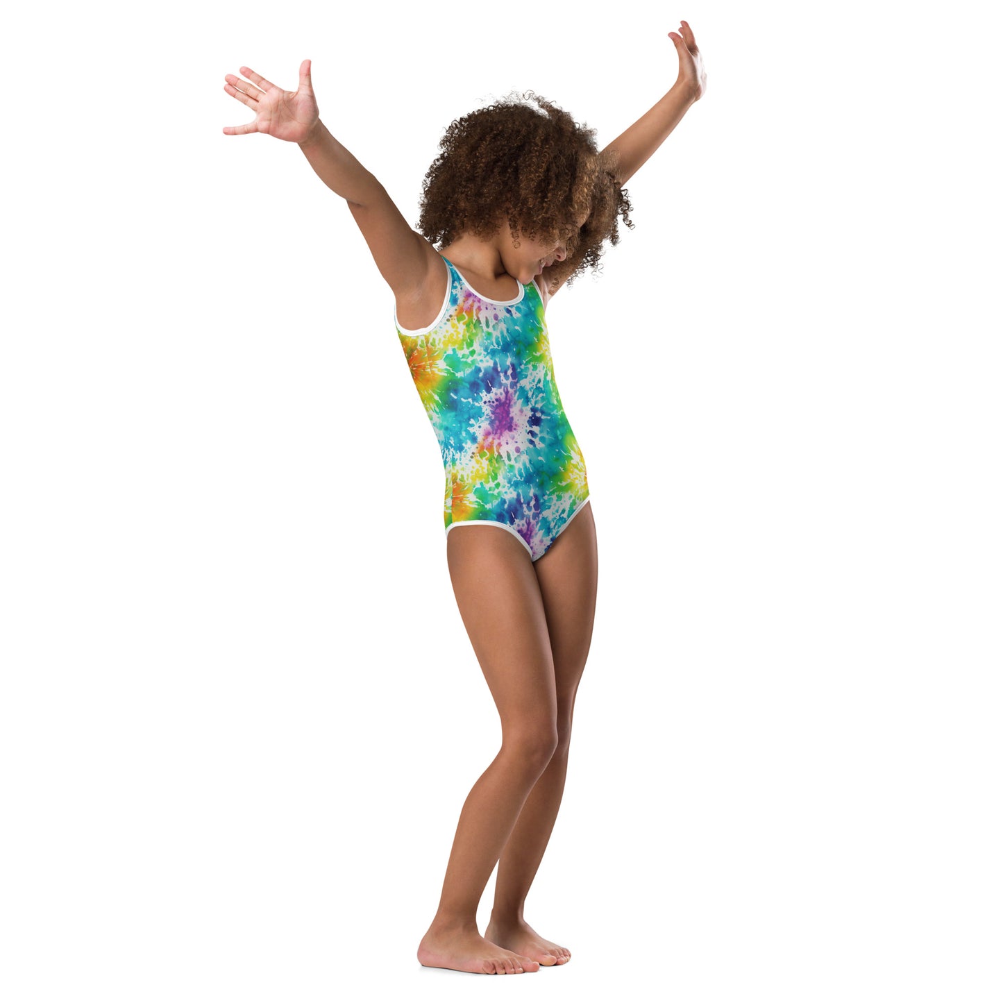 Tie Dye Print Girls' Swimsuit