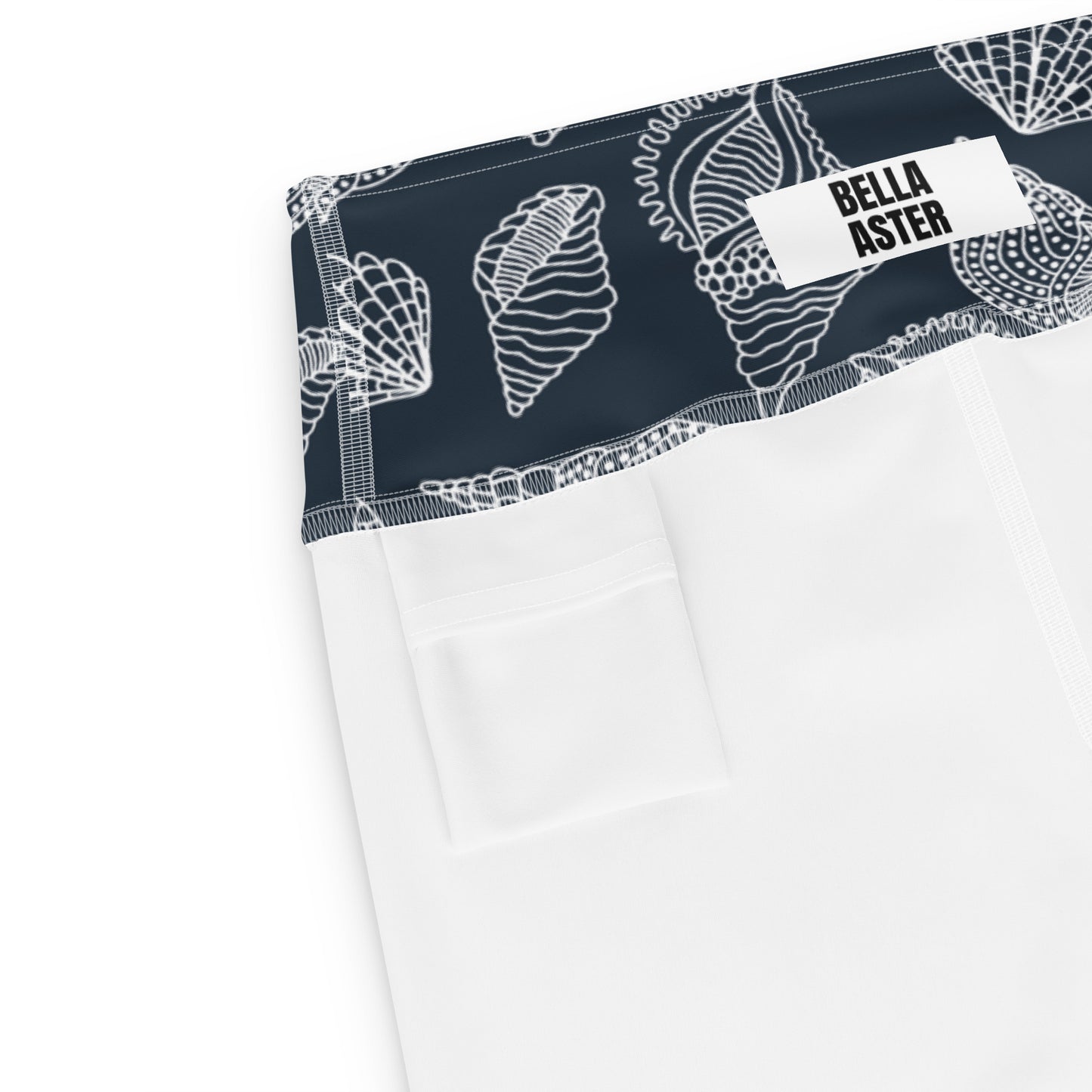 Seashells Yoga Leggings - Navy