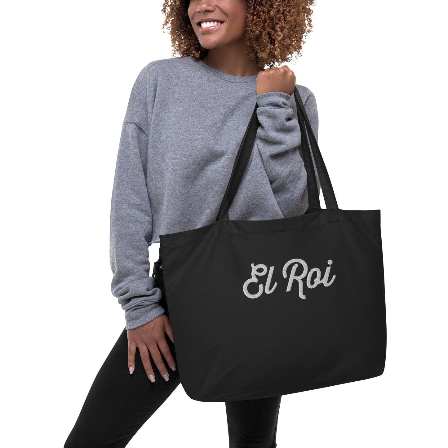El Roi Large Organic Embroidered Tote Bag