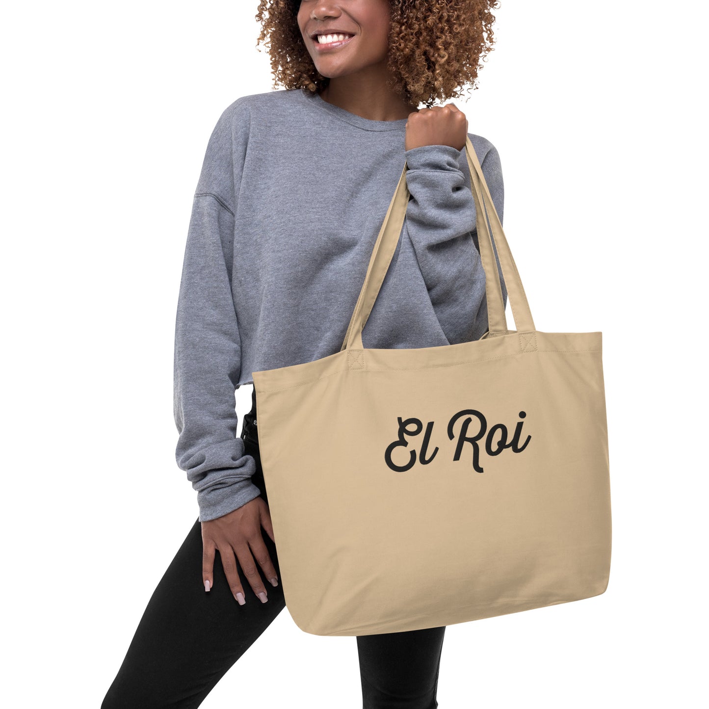 El Roi Large Organic Embroidered Tote Bag