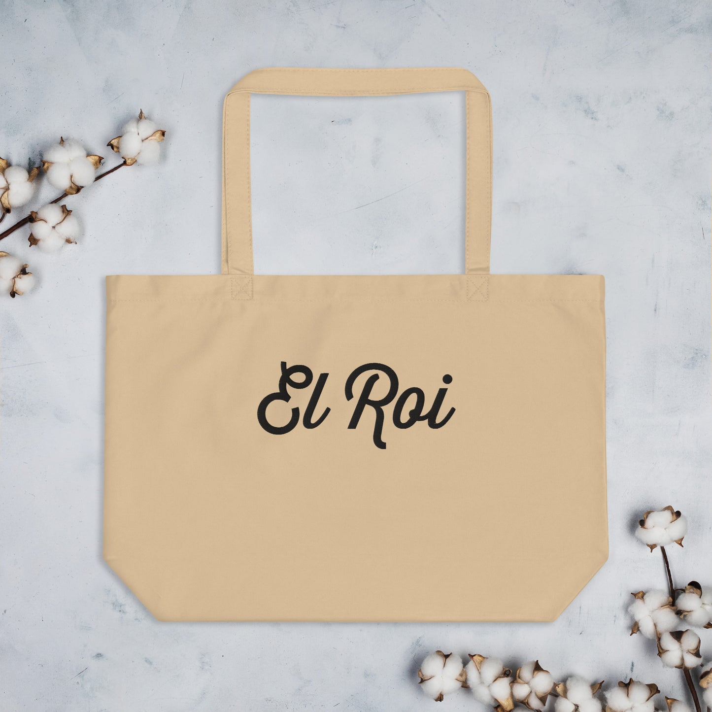 El Roi Large Organic Embroidered Tote Bag