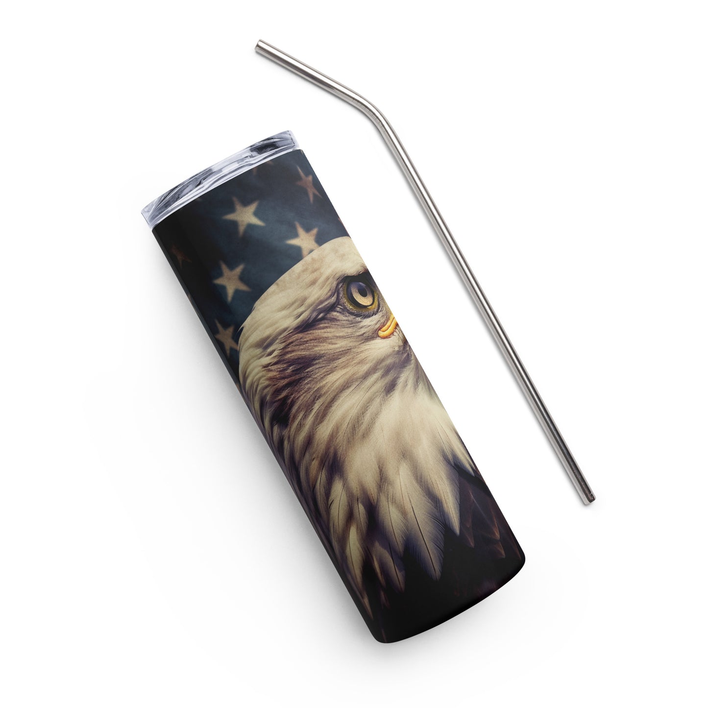 20 oz Bald Eagle America Skinny Stainless Steel Tumbler