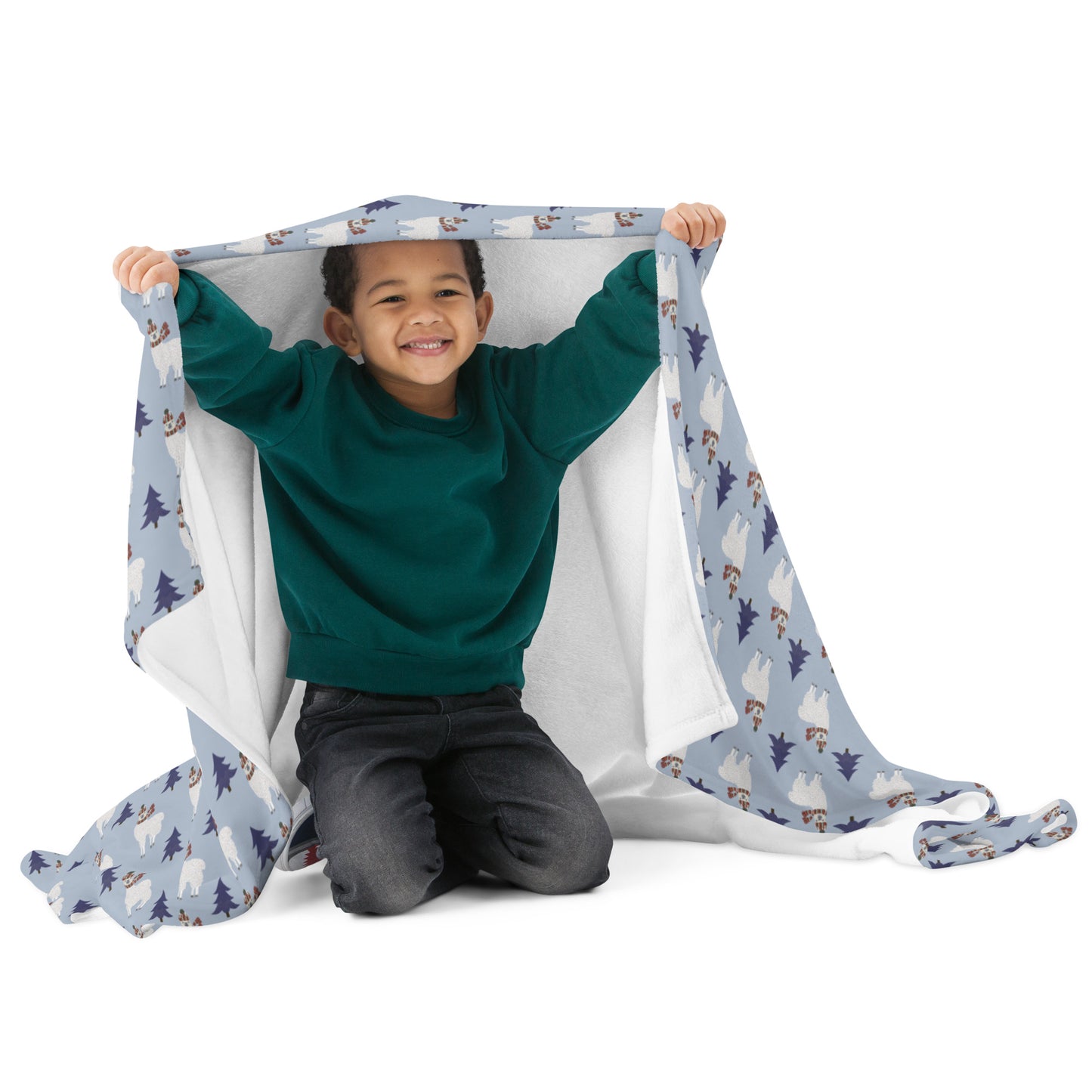 Winter Llama Throw Blanket 50″ × 60″ (127 × 153 cm)