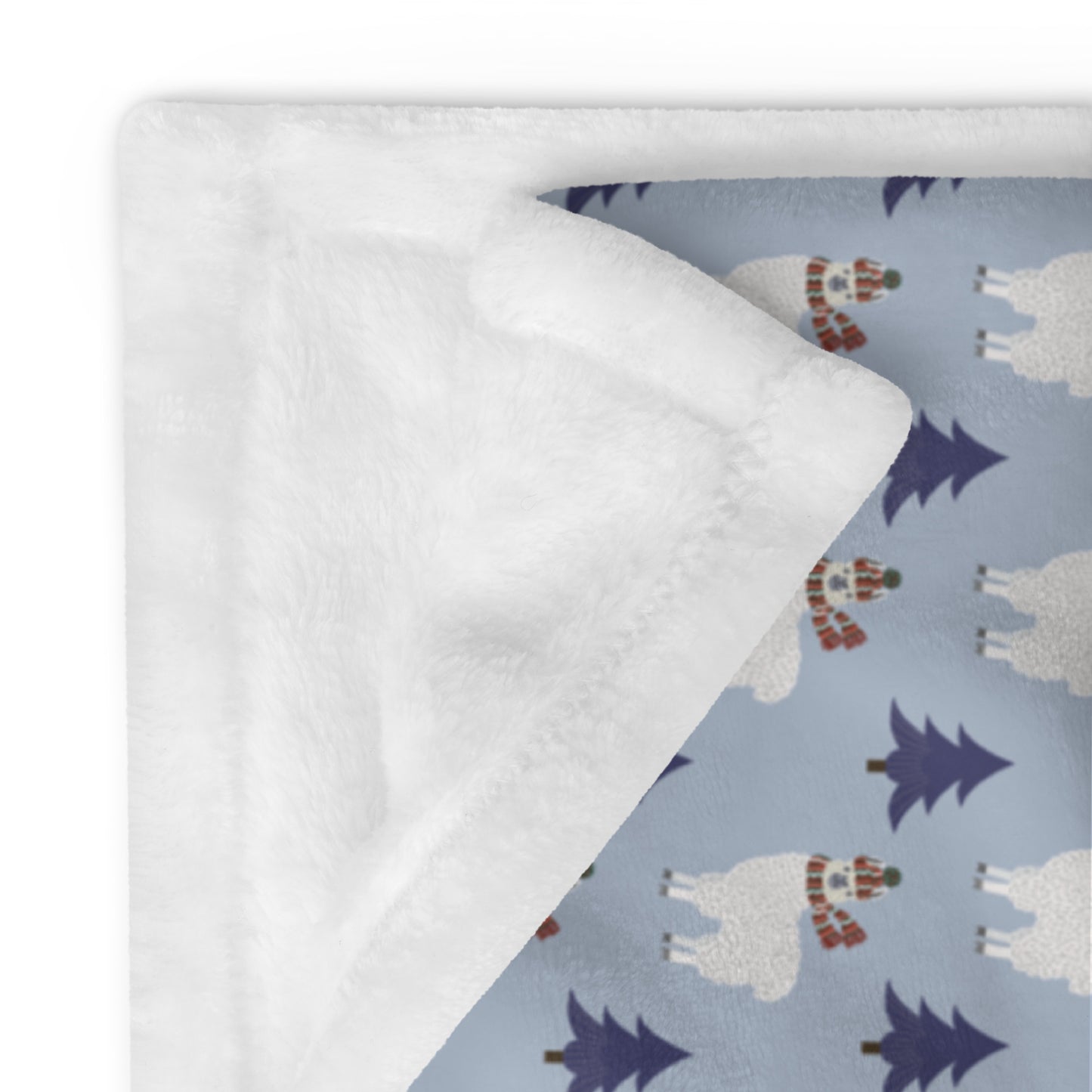 Winter Llama Throw Blanket 50″ × 60″ (127 × 153 cm)