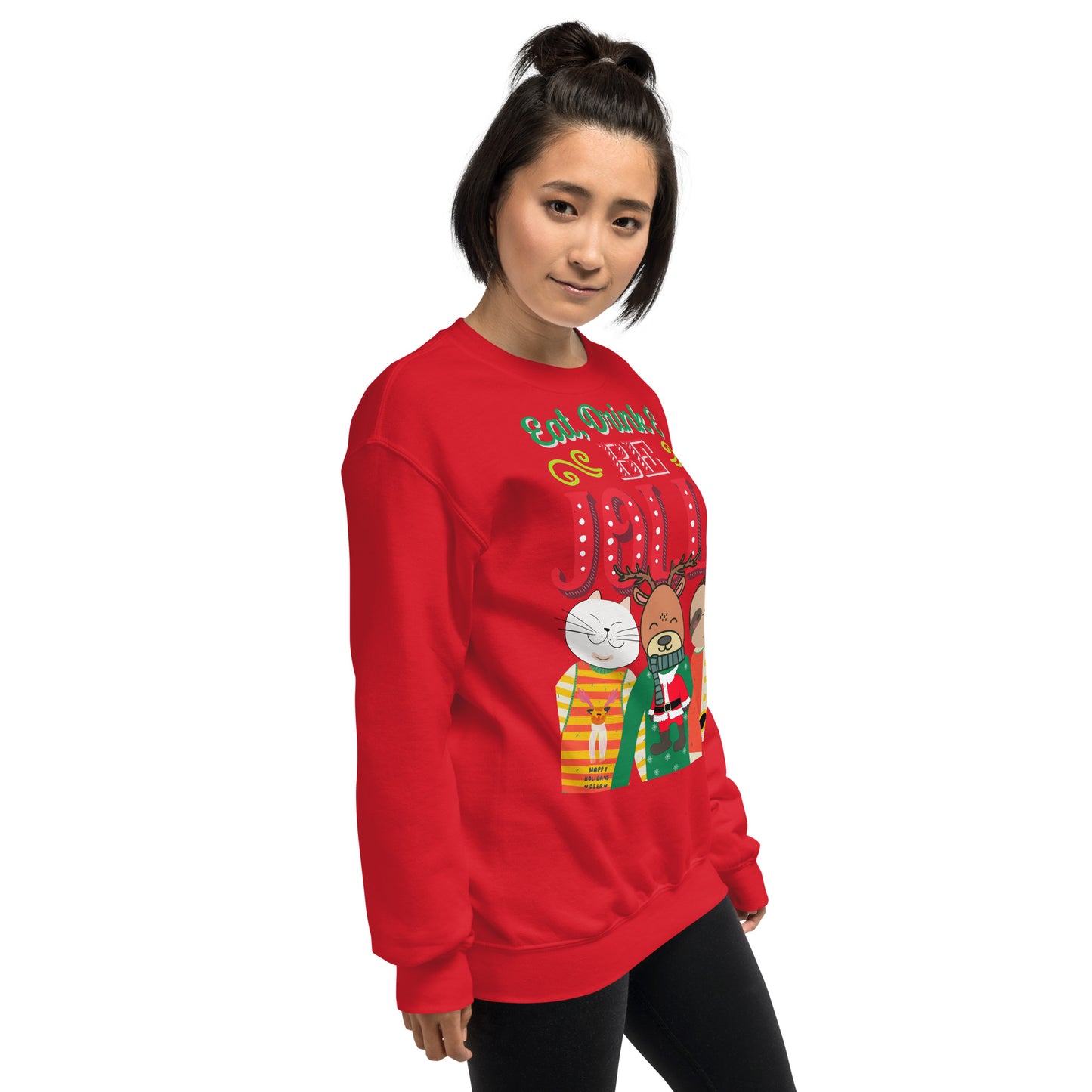Eat, Drink & Be Jolly Ugly Christmas Unisex Sweatshirt