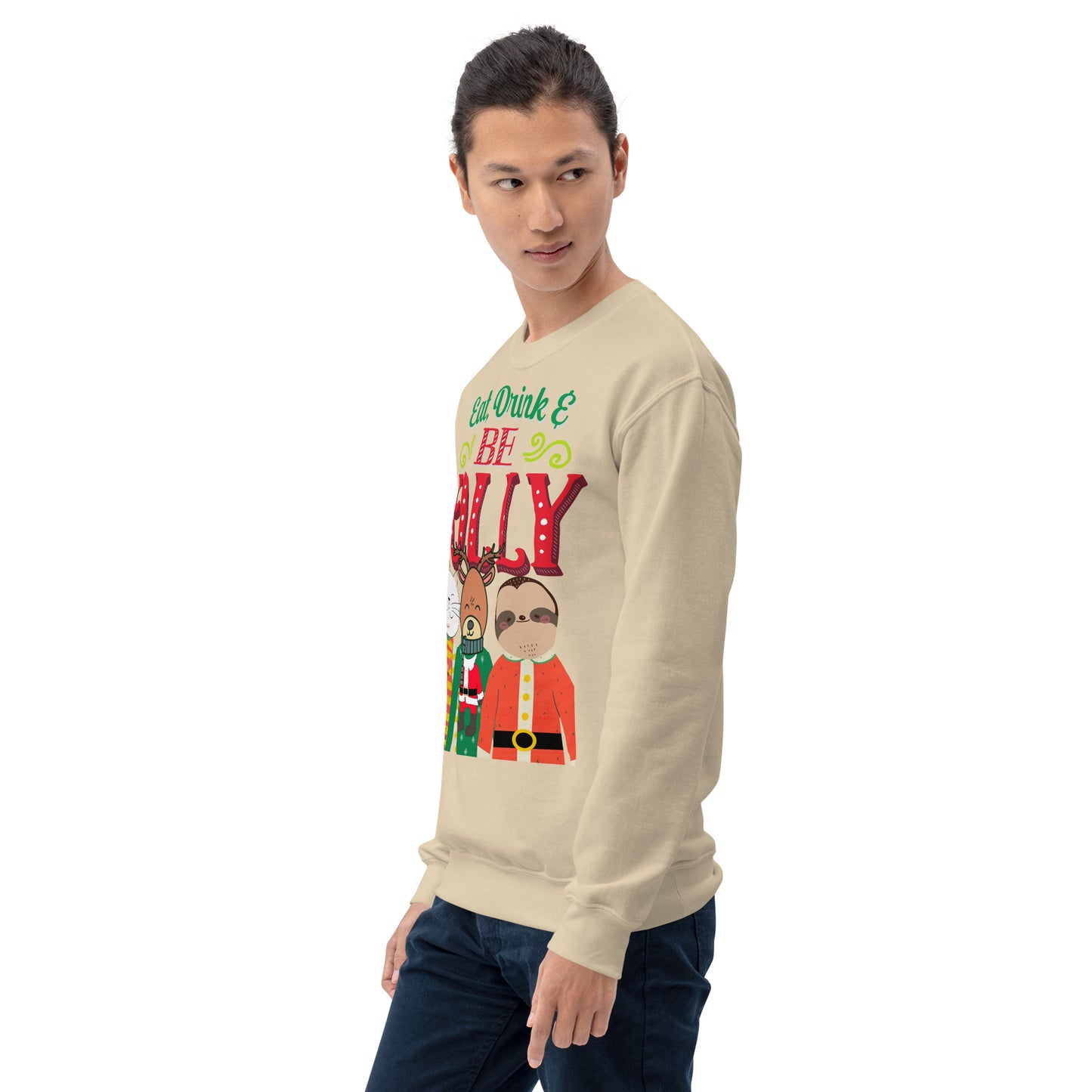 Eat, Drink & Be Jolly Ugly Christmas Unisex Sweatshirt