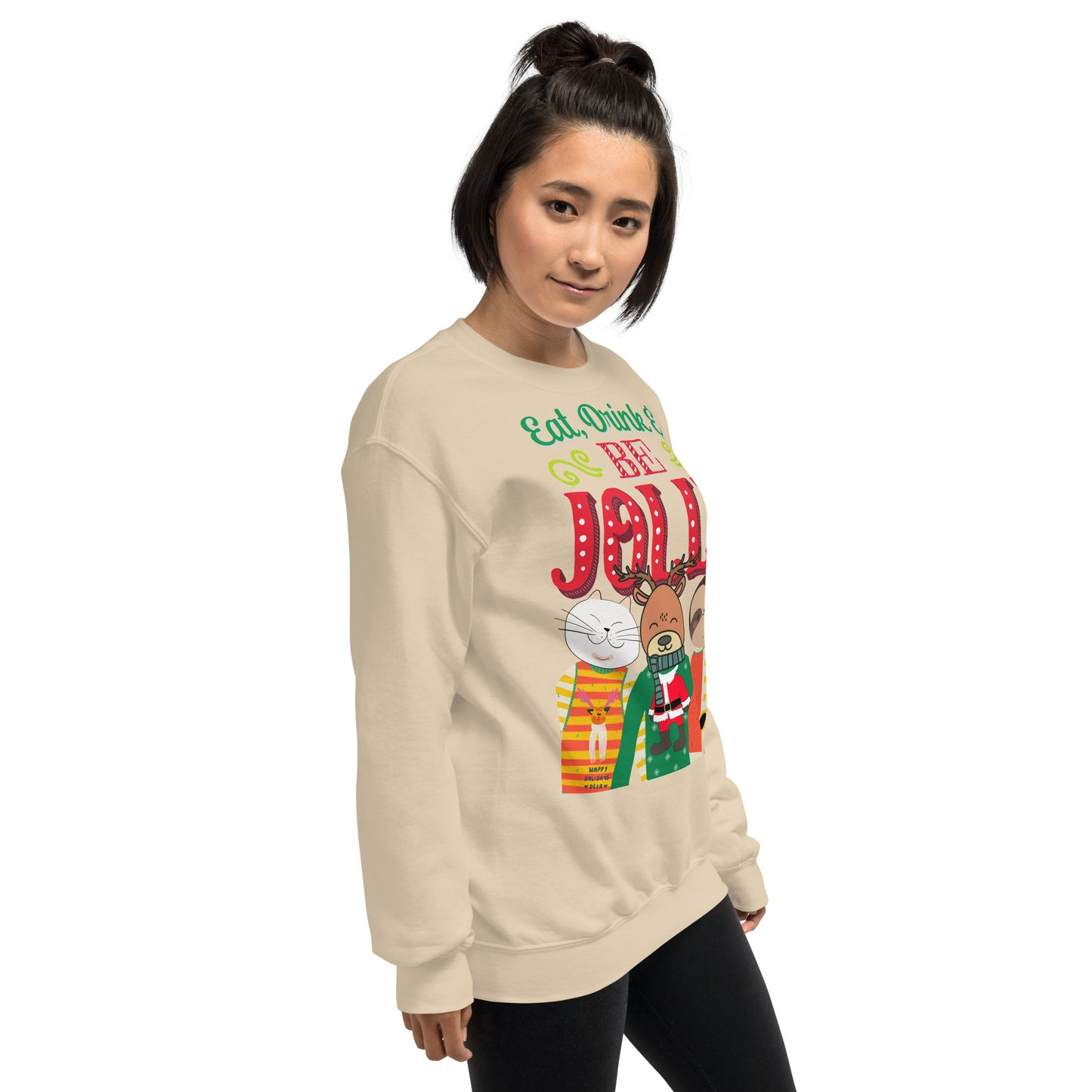 Eat, Drink & Be Jolly Ugly Christmas Unisex Sweatshirt