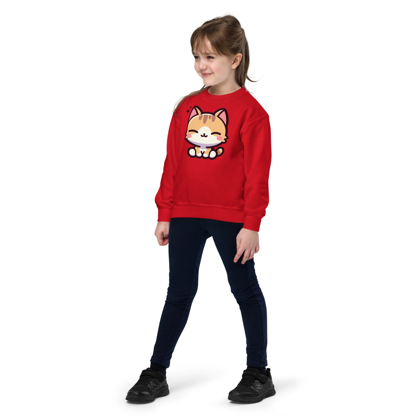 Smiling Cat Youth Crewneck Sweatshirt
