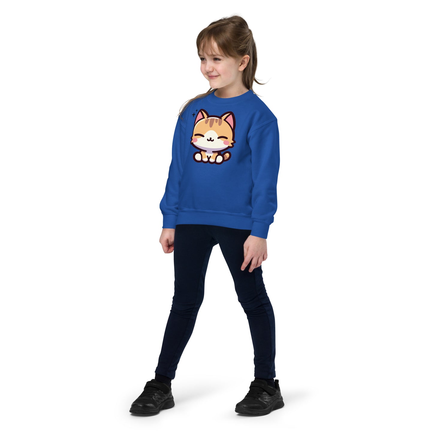 Smiling Cat Youth Crewneck Sweatshirt