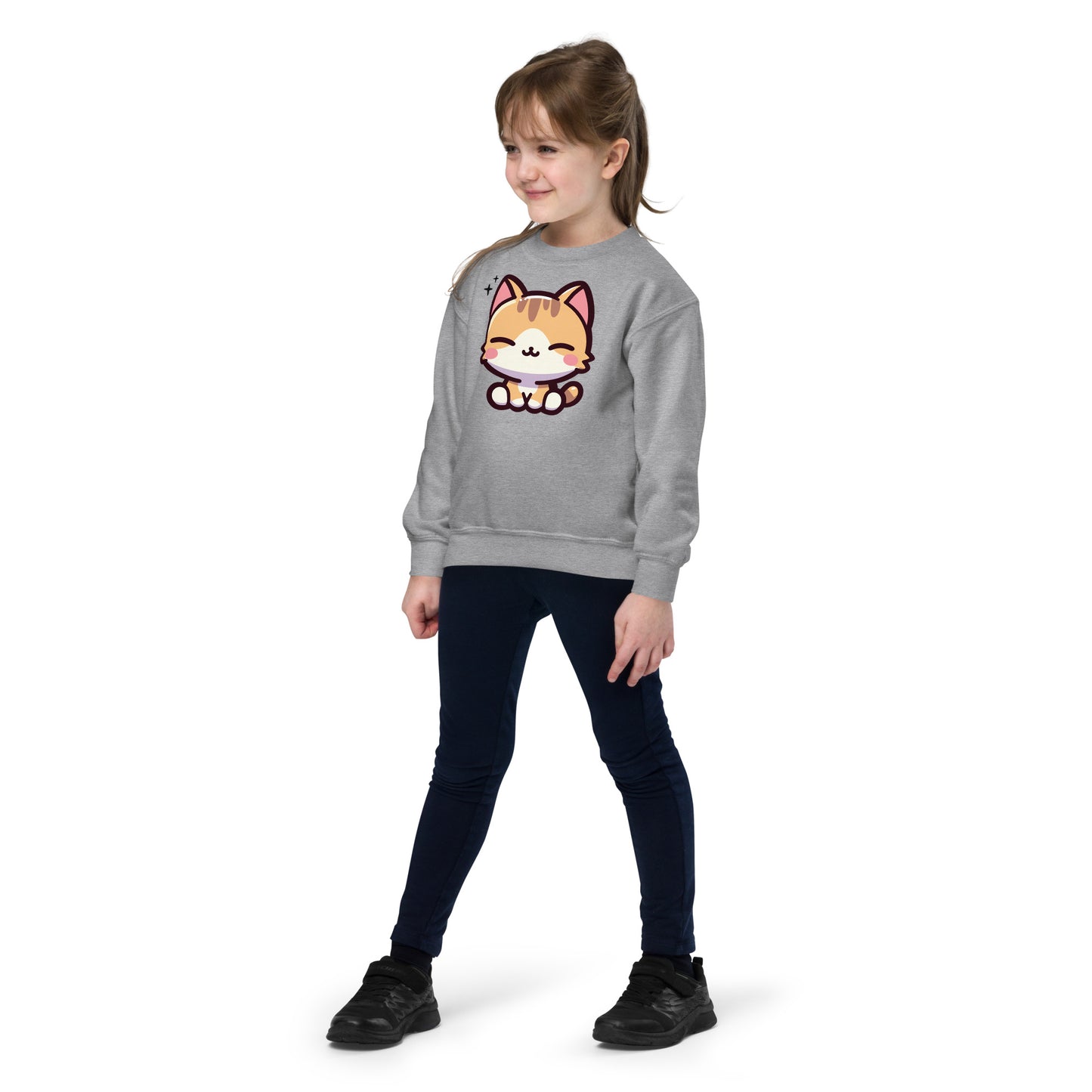 Smiling Cat Youth Crewneck Sweatshirt