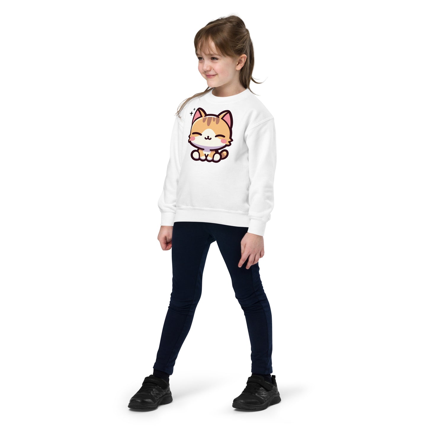 Smiling Cat Youth Crewneck Sweatshirt