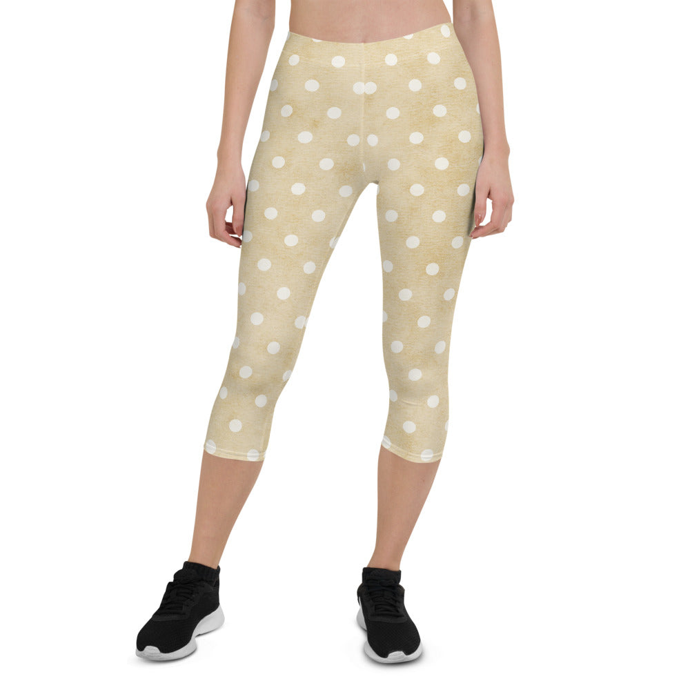 Retro Polka Dot Capri Leggings
