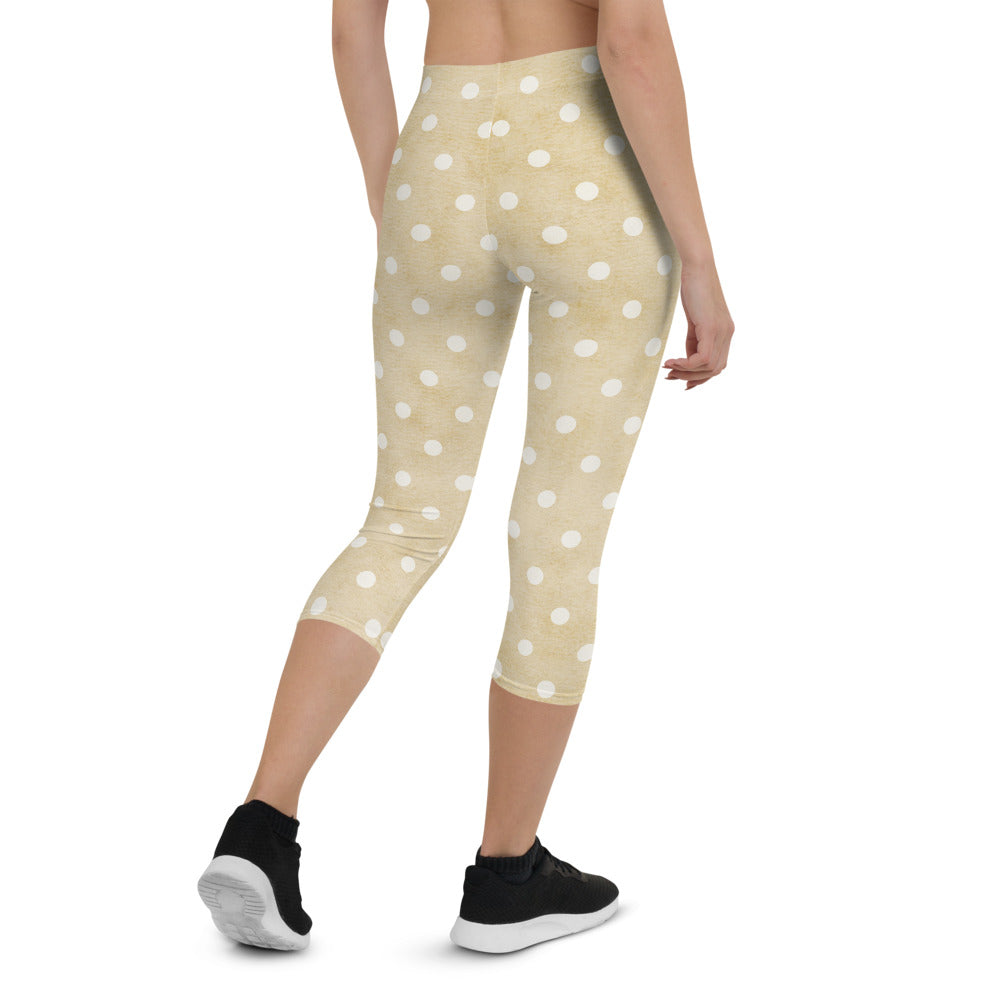 Retro Polka Dot Capri Leggings