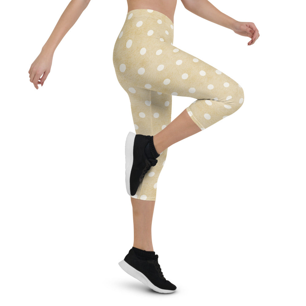 Retro Polka Dot Capri Leggings