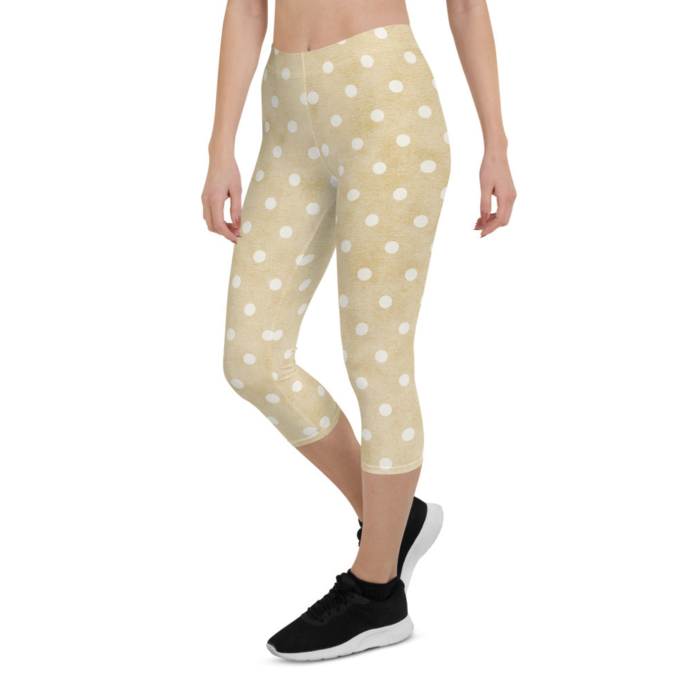 Retro Polka Dot Capri Leggings