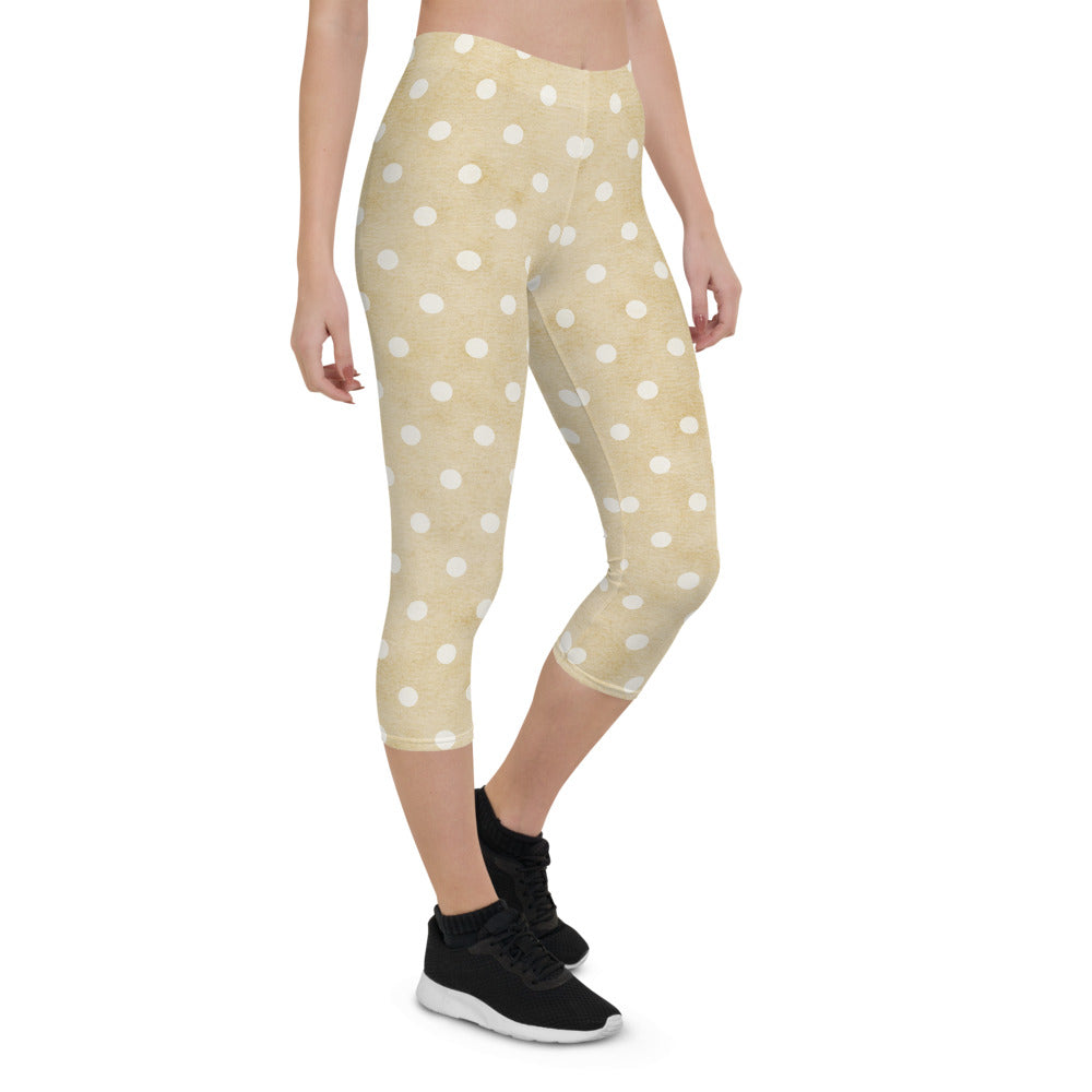 Retro Polka Dot Capri Leggings