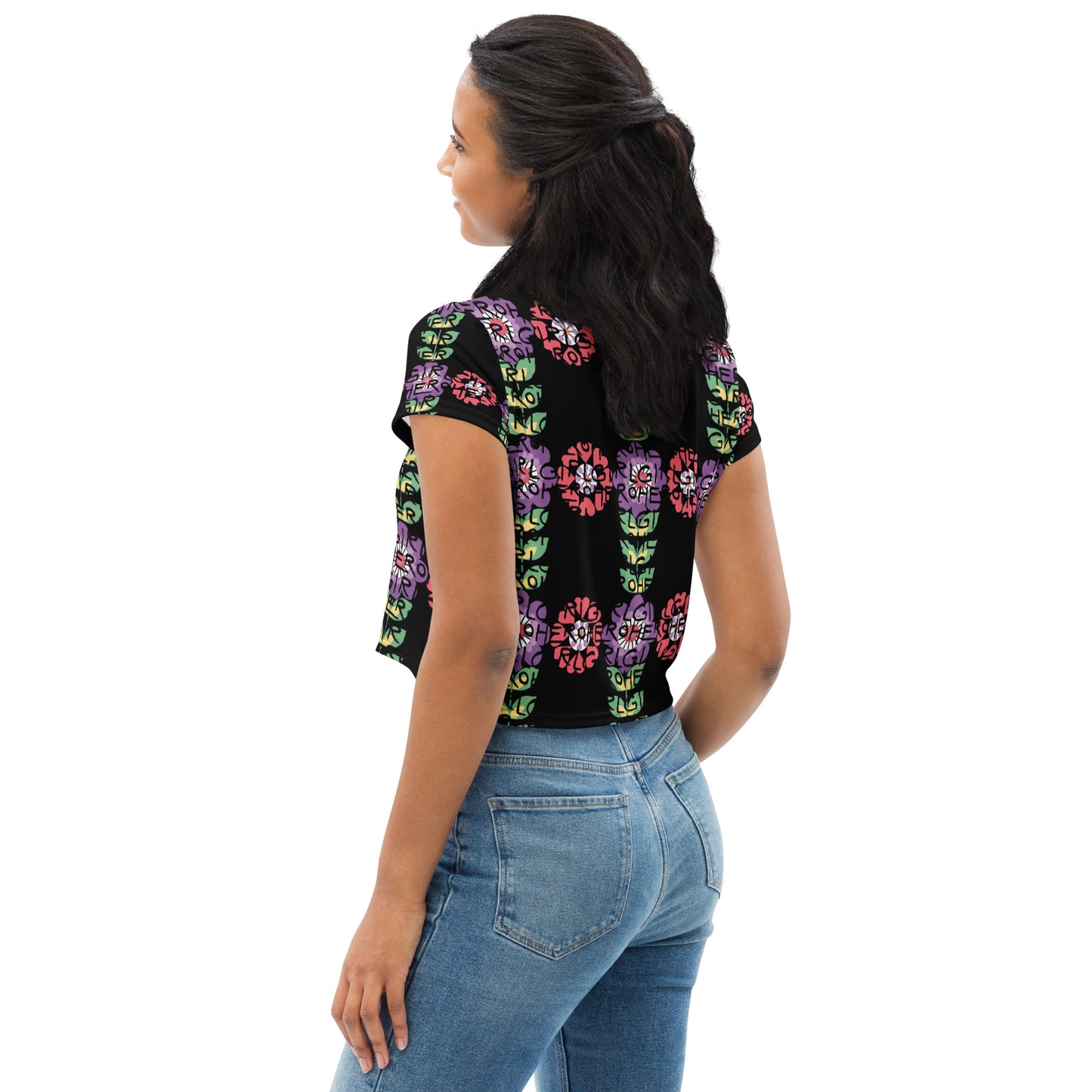 Girl Hero Floral Crop Tee