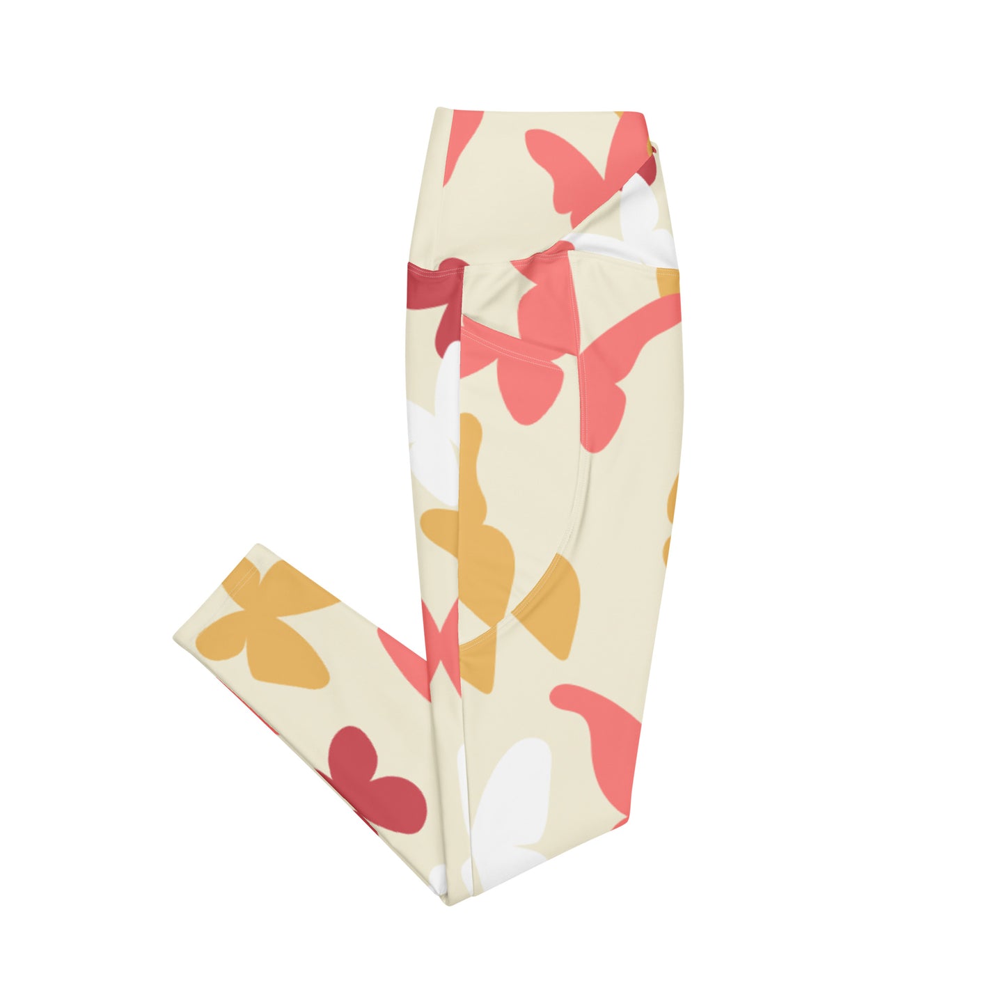 Butterflies Crossover Leggings with Pockets