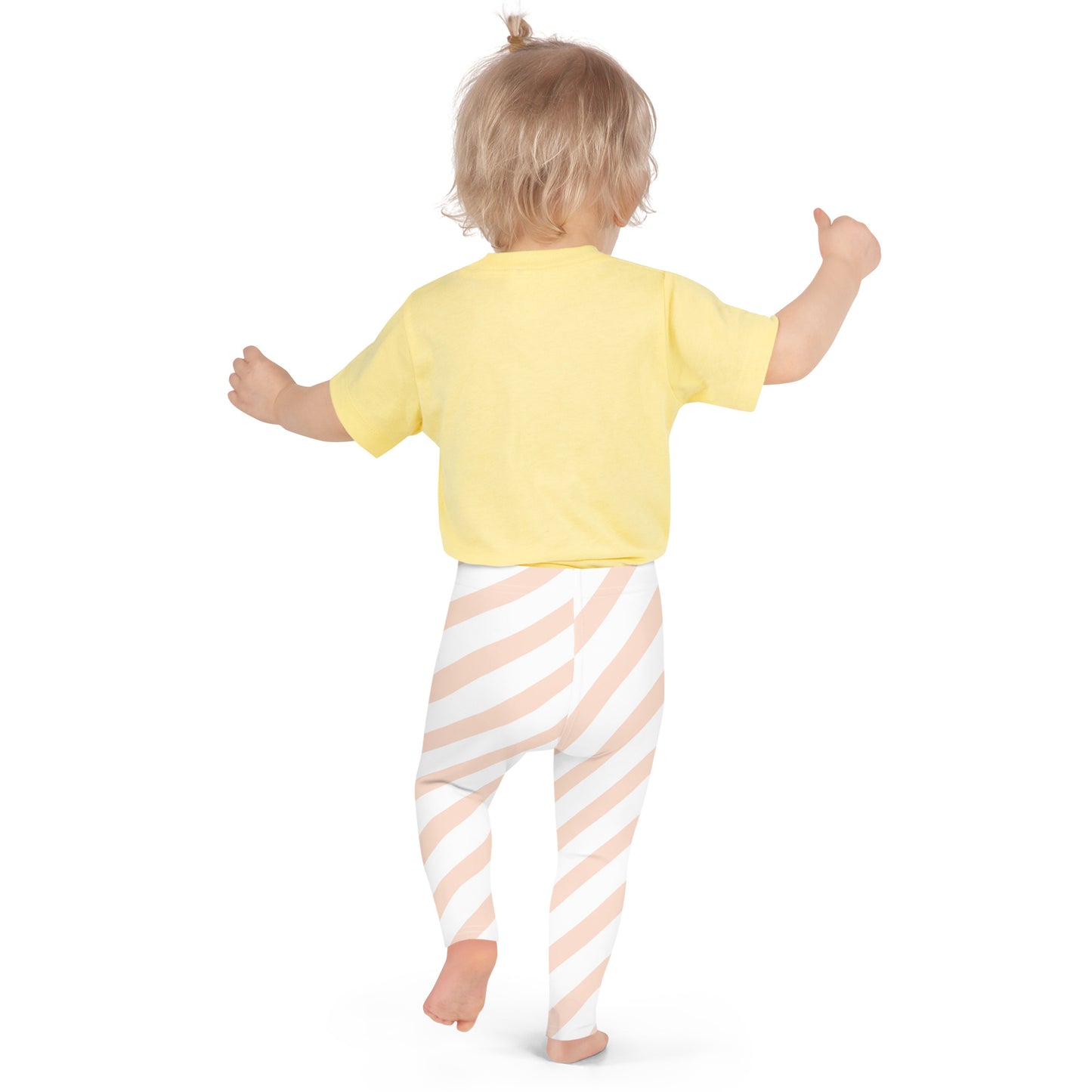Pink Striped Girls Leggings