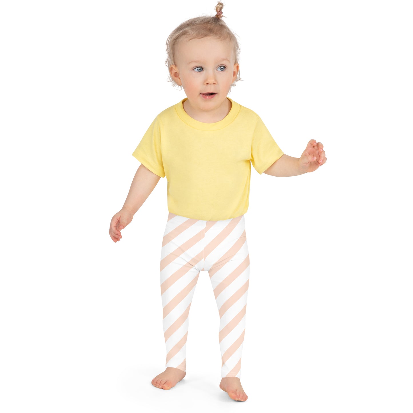 Pink Striped Girls Leggings