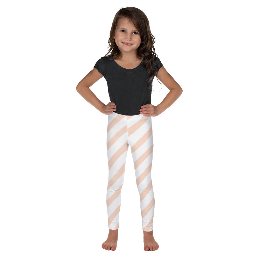 Pink Striped Girls Leggings