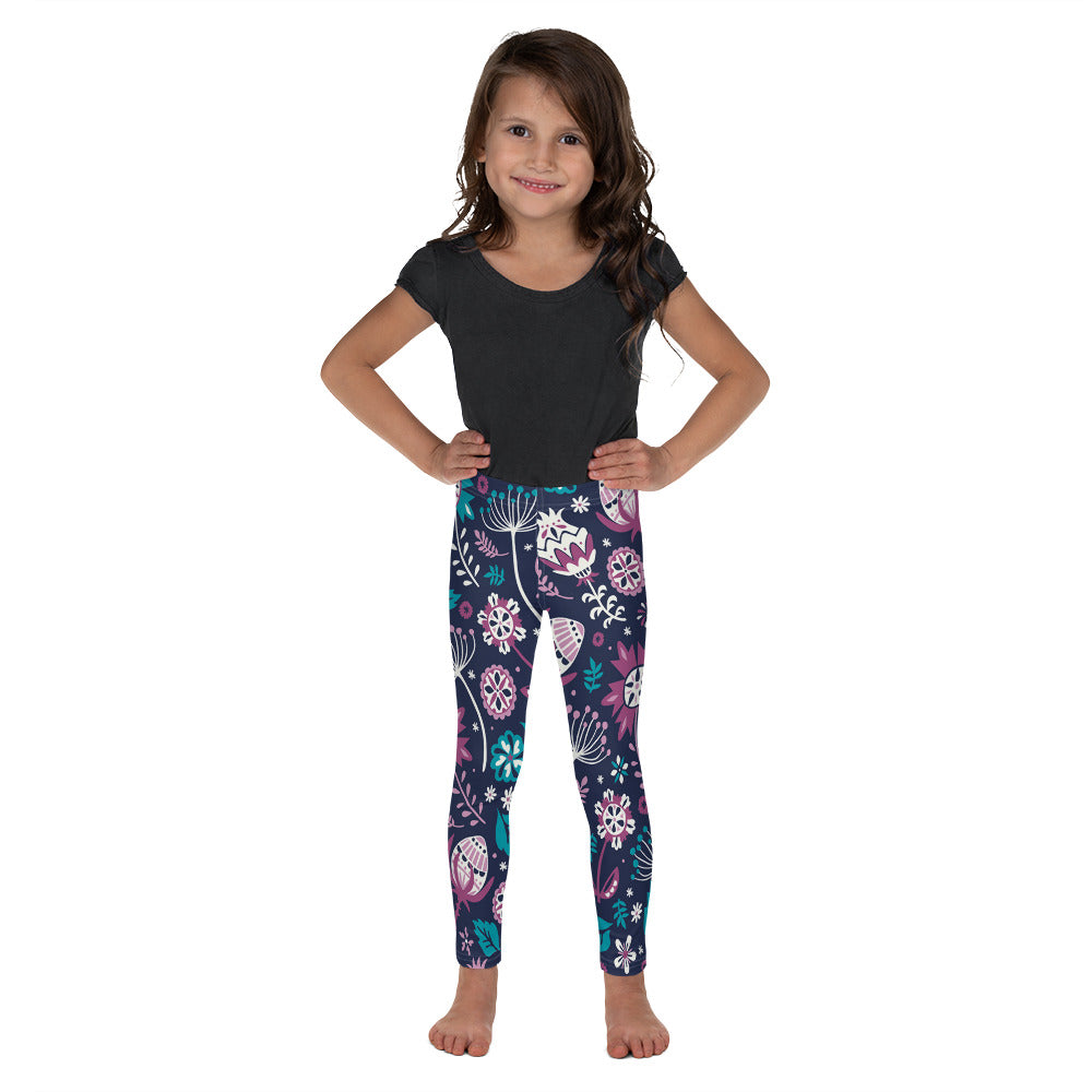 Pretty Floral Girls Leggings