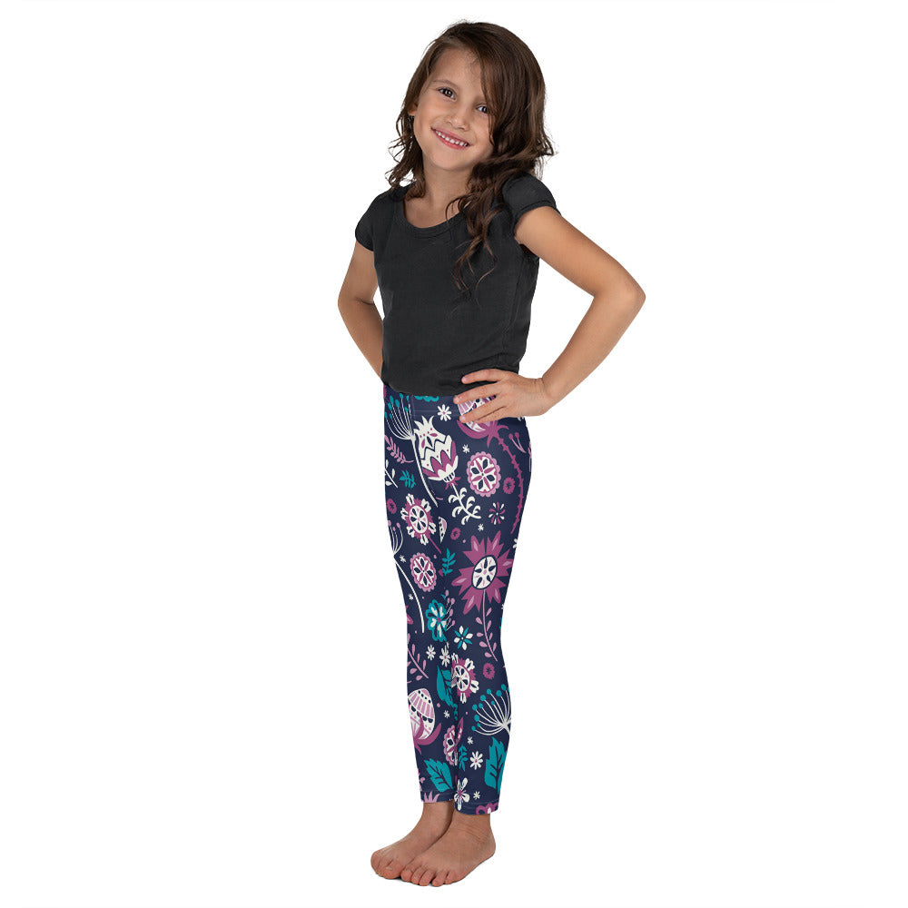 Pretty Floral Girls Leggings