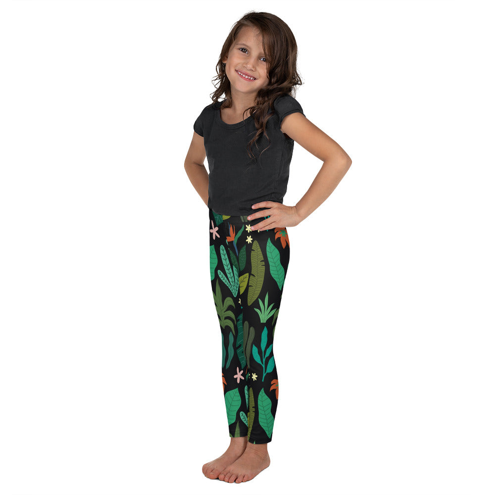 Tropical Leaves Girls Leggings