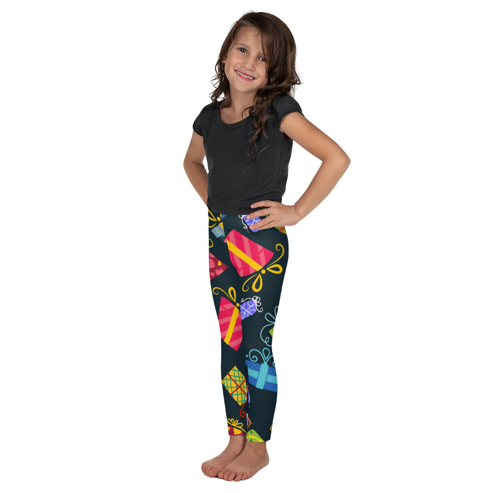 Gift Wrapped Girls Christmas Leggings