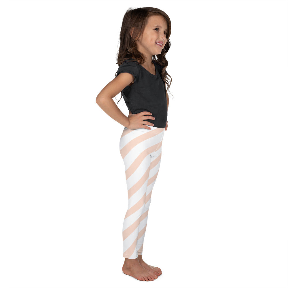Pink Striped Girls Leggings