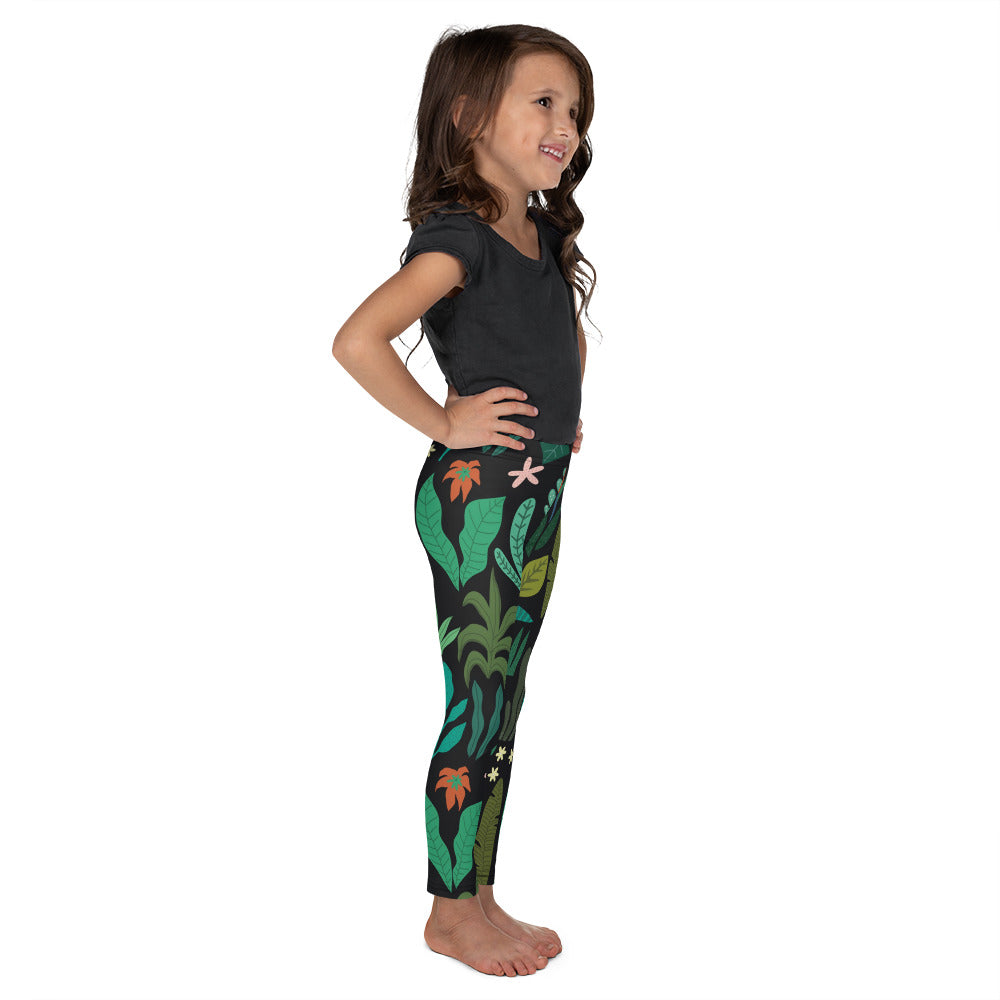 Tropical Leaves Girls Leggings