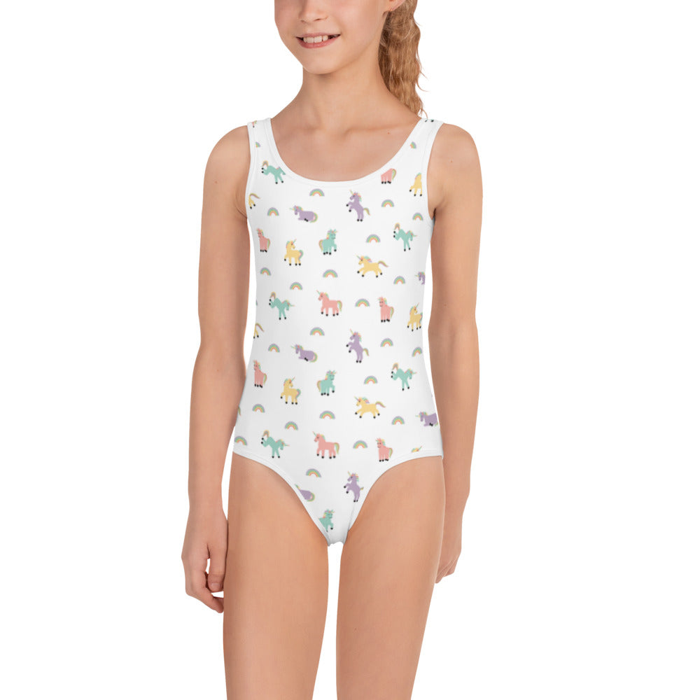Unicorns and Rainbows All-Over Print Kids Swimsuit