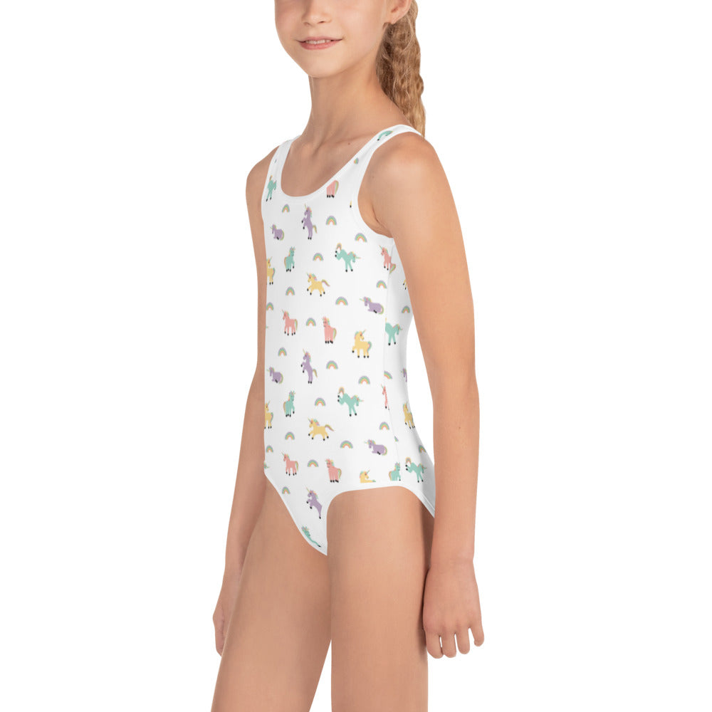 Unicorns and Rainbows All-Over Print Kids Swimsuit