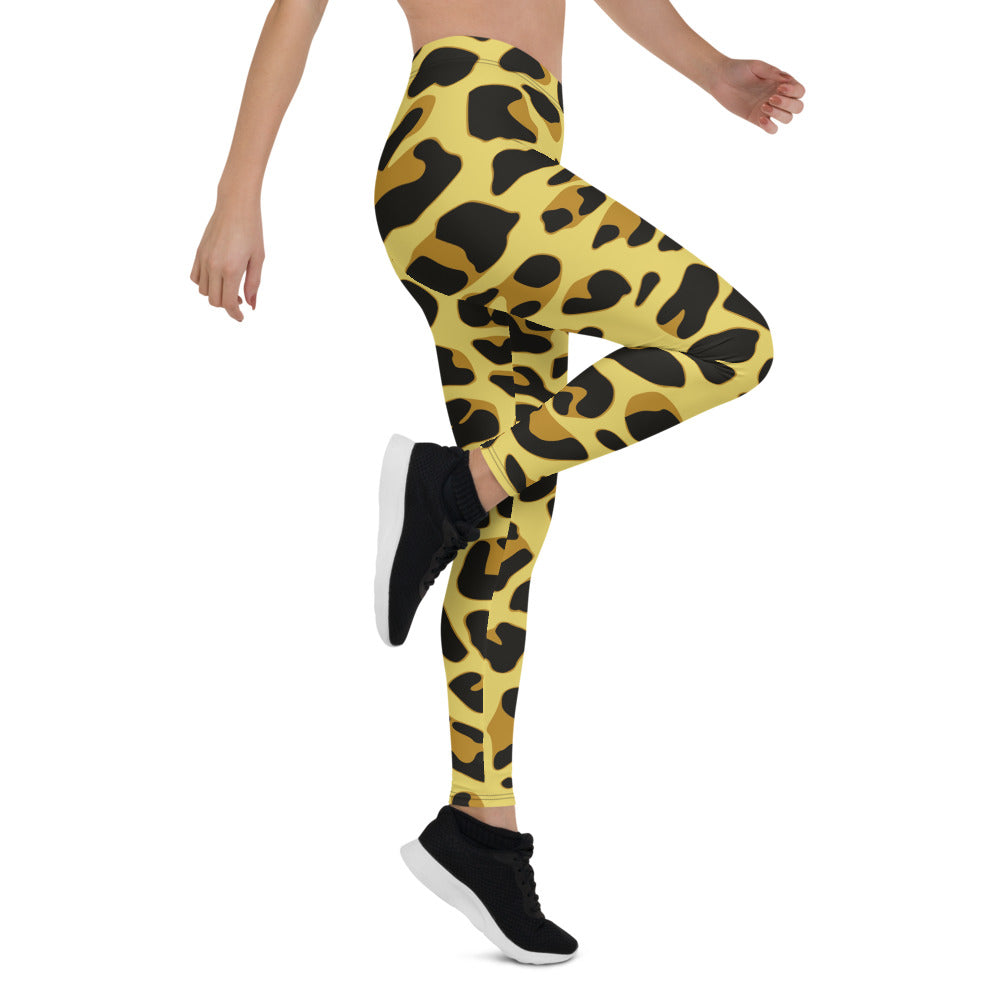 Yellow Animal Print Leggings