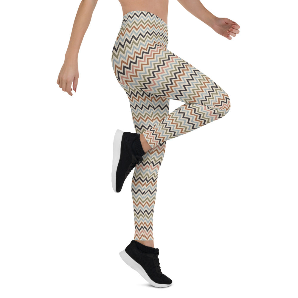 Multicolor Chevron Print Leggings