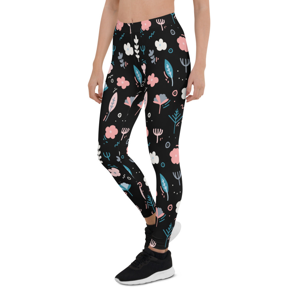 Flower Floral Print Leggings