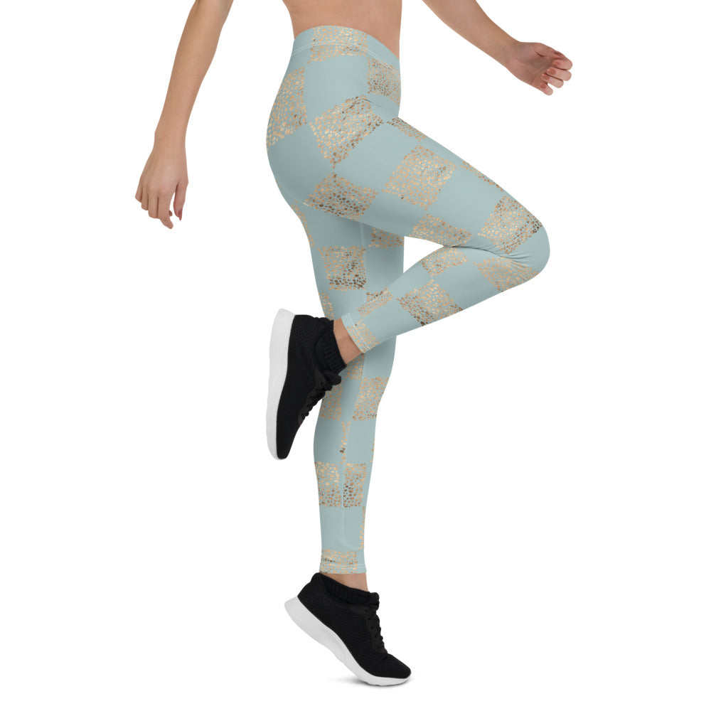Egg Green and Gold Leggings