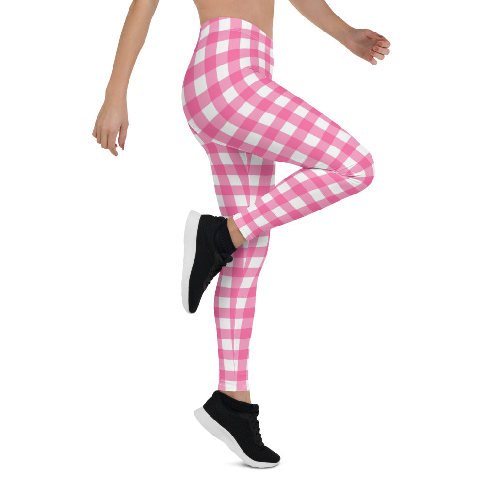 Pink Gingham Leggings